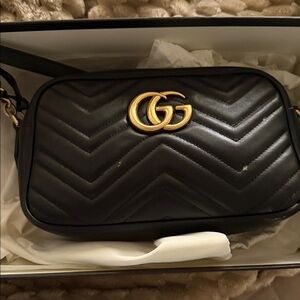 Gucci Marmount Black Quilted Leather Crossbody Bag